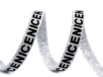 Výprodej - Lampas / oděvní stuha s lurexem Nice šíře 9 mm - stříbrná 22,5m