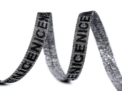 Výprodej - Lampas / oděvní stuha s lurexem Nice šíře 9 mm - stříbrná tmavá  22,5m