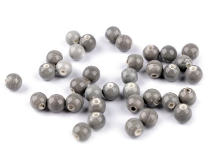 Výprodej - Porcelánové korálky Ø8 mm - šedá 20g