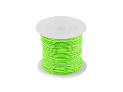 Výprodej - Šnůrka PES kroucená Ø1 mm voskovaná -  zelená neon
