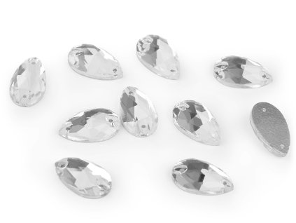 Broušené kamínky kapky našívací (Varianta crystal, Balení 12 ks)