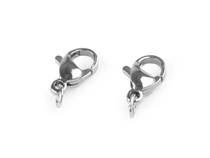 Karabinka se spojovacím kroužkem z nerezové oceli 7x10; 7x12 mm (Varianta 1 (7x10 mm) platina, Balení 2 ks)