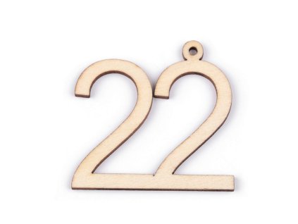 Výprodej - Dřevěná narozeninová čísla se závěsem 22