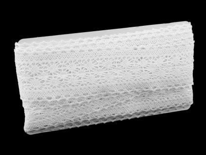 Krajka / vsadka paličkovaná šíře 70 mm (Varianta 2 (70 mm) bílá, Balení 13.5 m)