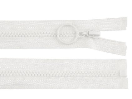 Kostěný zip No 3 délka 70 cm s kroužkem (Varianta 101 bílá, Balení 1 ks)
