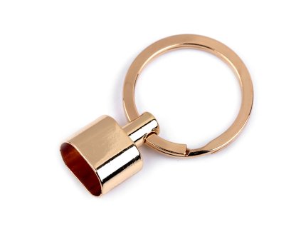 Výprodej - Kovová koncovka s kroužkem 8x14 mm - zlatá klasik