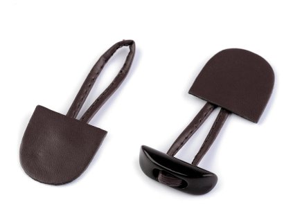 Výprodej - Designové zapínání s knoflíkem - hnědá, 2 páry