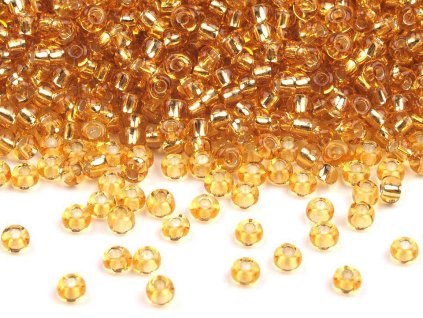 Rokajl Preciosa 10/0 - 2,3 mm s průtahem (Varianta 87010 žlutá narcisová, Balení 10 g)