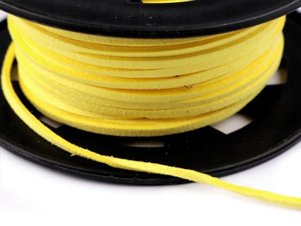 Výprodej - Řemínek imitace kůže šíře 3 mm - žlutá 30m