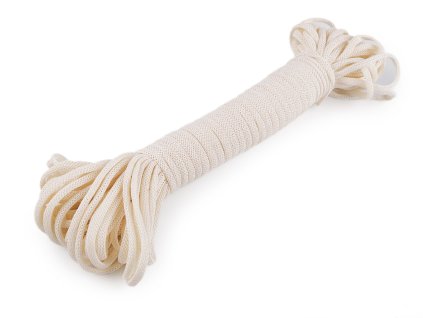 Výprodej - Eko pletená šňůra Ø6 mm - krémová sv. 25m