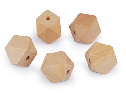 Výprodej - Dřevěné korálky nelakované 20x20 mm - přírodní 20ks