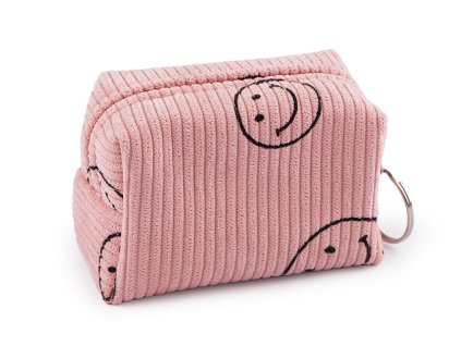 Dívčí pouzdro / klíčenka smajlík 9x6 cm (Varianta 1 pudrová, Balení 1 ks)