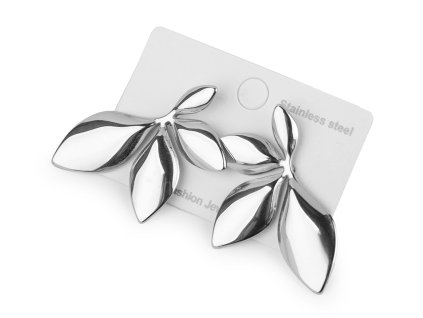 Náušnice z nerezové oceli květy (Varianta 1 stříbrná, Balení 1 pár)