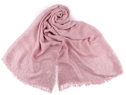Šátek / šála s flitry 80x185 cm (Varianta 3 modrá světlá, Balení 1 ks)