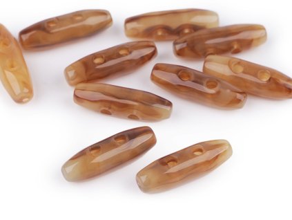 Výprodej - Plastový knoflík oliva 8x27 mm - jantar 10ks