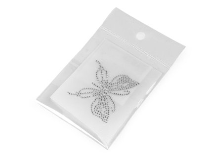 Hotfix nažehlovací kamínková aplikace na textil motýl (Varianta 6 crystal, Balení 5 ks)