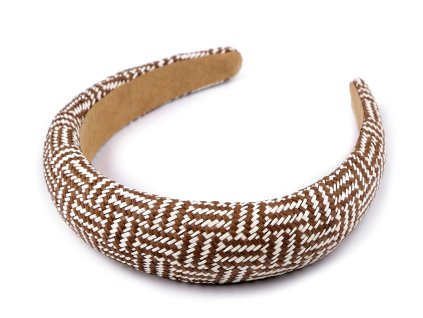 Výprodej - Široká čelenka do vlasů boho - hnědá