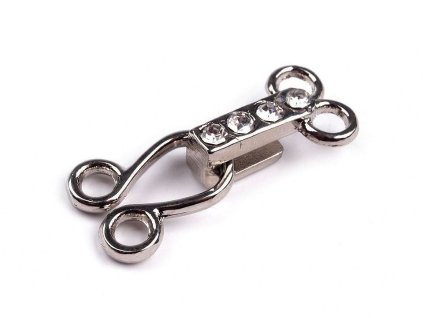 Ozdobné zapínání s kamínkem (Varianta 1 nikl, Balení 1 pár)