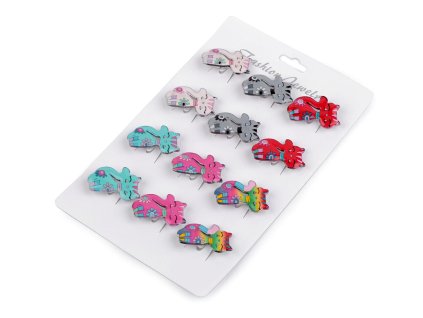 Kovová brož kočka (Varianta 8 červená tmavá, Balení 1 ks)