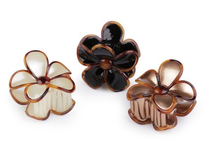 Skřipec do vlasů květ (Varianta 2 zlatá perleť, Balení 1 ks)