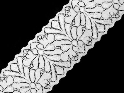 Elastická krajka / vsadka šíře 80 mm (Varianta 1 bílá, Balení 13.5 m)