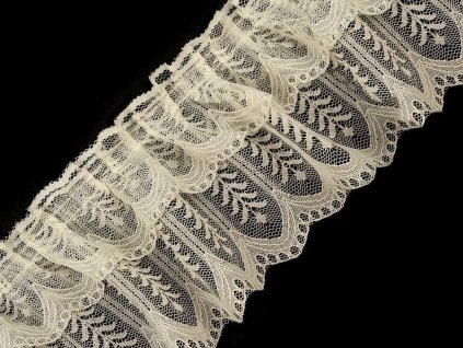 Silonová krajka řasená / volánek šíře 85; 95 mm (Varianta 4 (85 mm) černá, Balení 13.5 m)