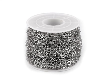 Řetízek z nerezové oceli 3,8 mm metráž (Varianta platina, Balení 1 m)