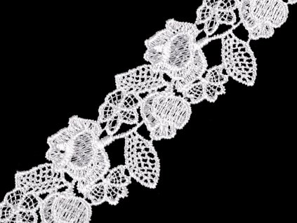 Vzdušná krajka / vsadka šíře 45 mm (Varianta bílá sněhová, Balení 13.5 m)