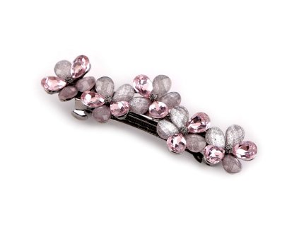 Francouzská spona do vlasů květ (Varianta 2 šedobéžová, Balení 1 ks)