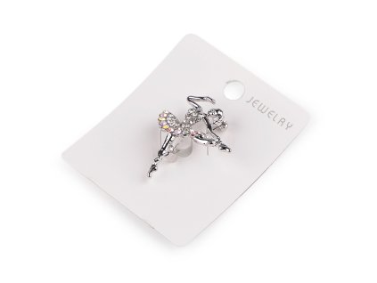 Brož s broušenými kamínky baletka (Varianta 1 crystal AB, Balení 1 ks)