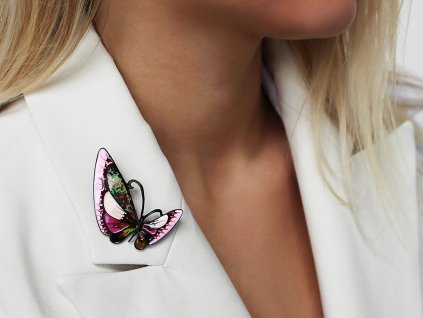 Brož motýl (Varianta 1 béžová nejsv., Balení 1 ks)