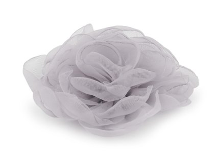 Organzový květ růže k našití a nalepení Ø8 cm (Varianta 1 bílá, Balení 1 ks)