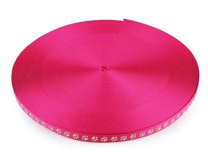 Popruh polypropylenový na vodítko / obojek, svítící ve tmě šíře 15 mm (Varianta 1 pink, Balení 1 m)