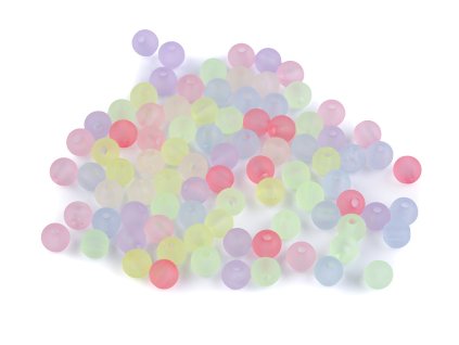 Plastové korálky transparentní matné Ø6 mm (Varianta mix, Balení 10 g)