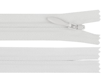 Spirálový zip skrytý YKK No 3 délka 60 cm (Varianta 501 bílá, Balení 1 ks)