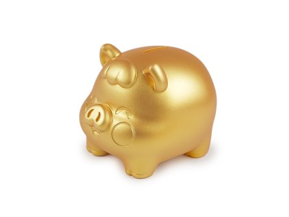 Zlaté prasátko pro štěstí / pokladnička pro svatby a Vánoce (Varianta zlatá, Balení 1 ks)