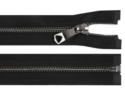 Kovový zip No 5 délka 70 cm s ozdobným jezdcem (Varianta černá, Balení 1 ks)
