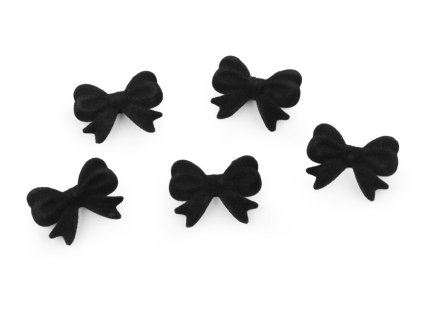 Komponent / korálek k výrobě přívěsků 3D mašle sametová 22x28 mm (Varianta 2 černá, Balení 5 ks)