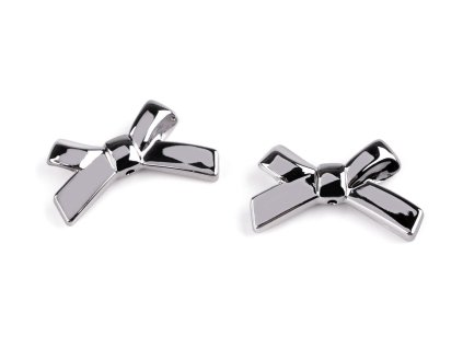 Komponent / korálek k výrobě přívěsků 3D mašle 20x34 mm (Varianta 1 šedá hematit, Balení 5 ks)