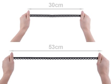 Ozdobná pruženka šíře 18 mm (Varianta 8 černá, Balení 22.5 m)