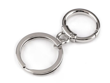 Kovová karabina s kroužkem na klíče (Varianta 1 nikl, Balení 1 ks)