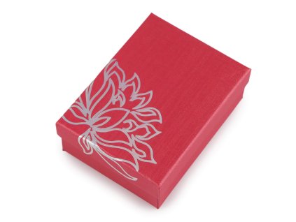Krabička na šperky 6,5x9 cm (Varianta 1 červená světlá stříbrná, Balení 12 ks)