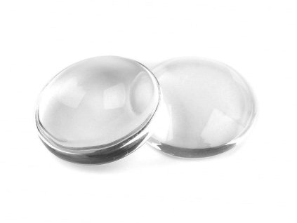 Skleněný kabošon průhledný Ø25 mm (Varianta transparent kolečko, Balení 10 ks)