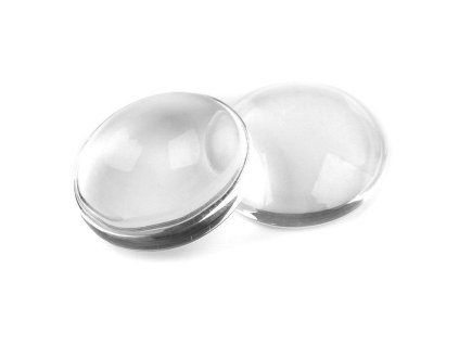 Skleněný kabošon průhledný Ø20 mm (Varianta transparent, Balení 10 ks)