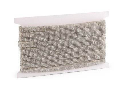 Nažehlovací borta s broušenými kamínky šíře 10 mm (Varianta crystal, Balení 9 m)
