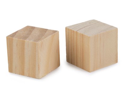 Dřevěná kostka - polotovar k dotvoření 3x3 cm (Varianta přírodní, Balení 10 ks)