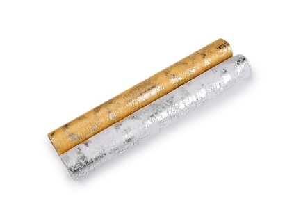 Vánoční organza s potiskem - hvězda, šíře 36 cm (Varianta 1 stříbrná, Balení 4.5 m)