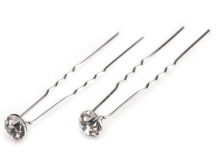 Štrasová vlásenka s kamínkem Ø7,2 mm (Varianta 1 crystal, Balení 2 ks)