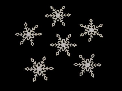 Vánoční filcová vločka s glitry Ø30 mm (Varianta 1 krémová světlá, Balení 10 ks)