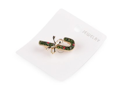 Vánoční brož s broušenými kamínky (Varianta 4 crystal, Balení 1 ks)